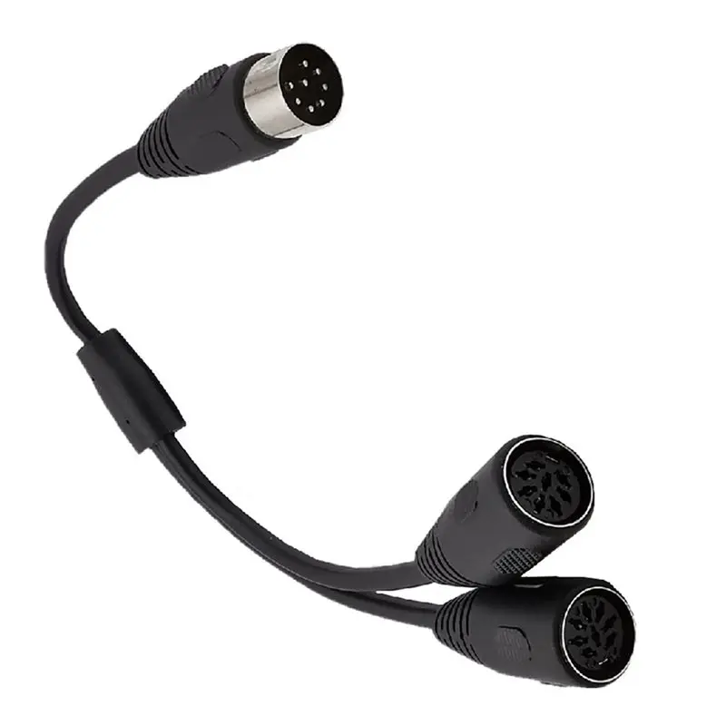 2026 New-Audio System Microphone Signal Control Splitter Cable DIN 8-Pin Splitter Y Cable Din 8-Pins Male To 2 Female Speaker