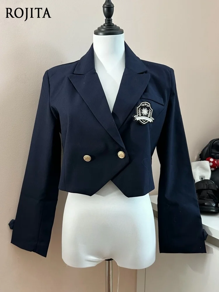 

Простой черный короткий костюм, пиджак JK, униформа, осенняя куртка, студенческий школьный стиль, короткие пиджаки для женщин