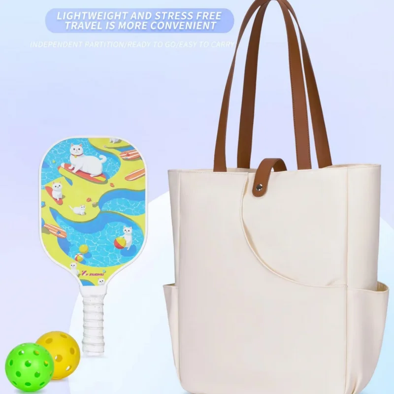 

Stylish Tennis Tote Bag for Women Waterproof Pickleball Paddle Bag with Dry Wet Separation Badminton Sport Shoulder Bag