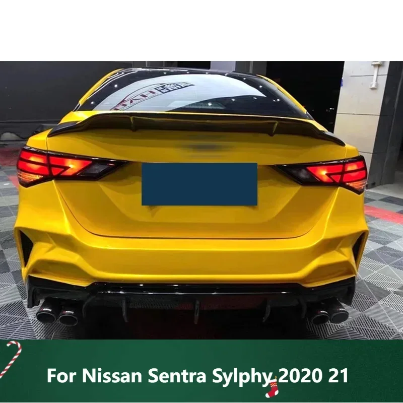 

New！ Carbon Fiber Spoiler FRP Car Rear Trunk Wing Type R Refit Accessories Ducktail Spoiler For Nissan Sentra Sylphy 2020 21