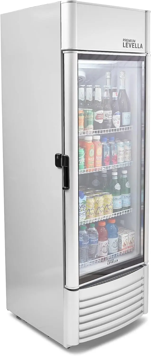 PRF90DX Glass Door Display Refrigerator 9.0 cu ft Commercial Beverage Cooler Merchandiser With Customizable Light