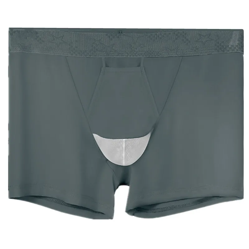 Celana Dalam Pria Celana Pendek Boxer Celana Dalam Sutra Es Tipis Homme Pakaian Dalam Kantong Pemisah Peluru Sejuk Pria Cueca Calzoncillo