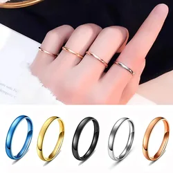 3mm Width Stainless Steel Tail Ring,for Girls Women, Smooth Surface , Thin And Simple Concise Style
