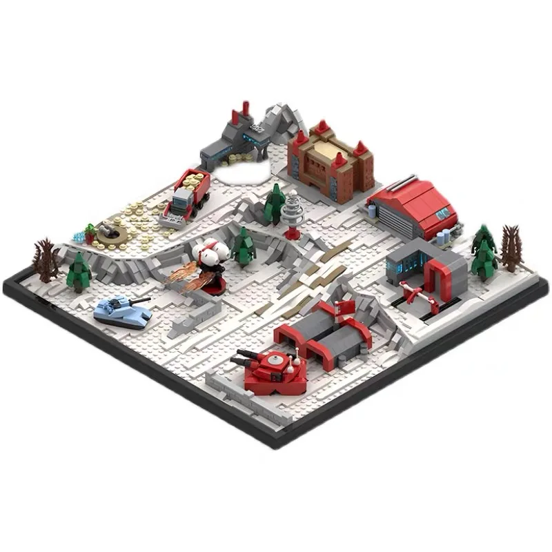 MOC Game Street View Building Blocks Command & Conquer Red Alert - Soviet Model Base Scene Creative Bricks Puzzle Toys Kid Gifts