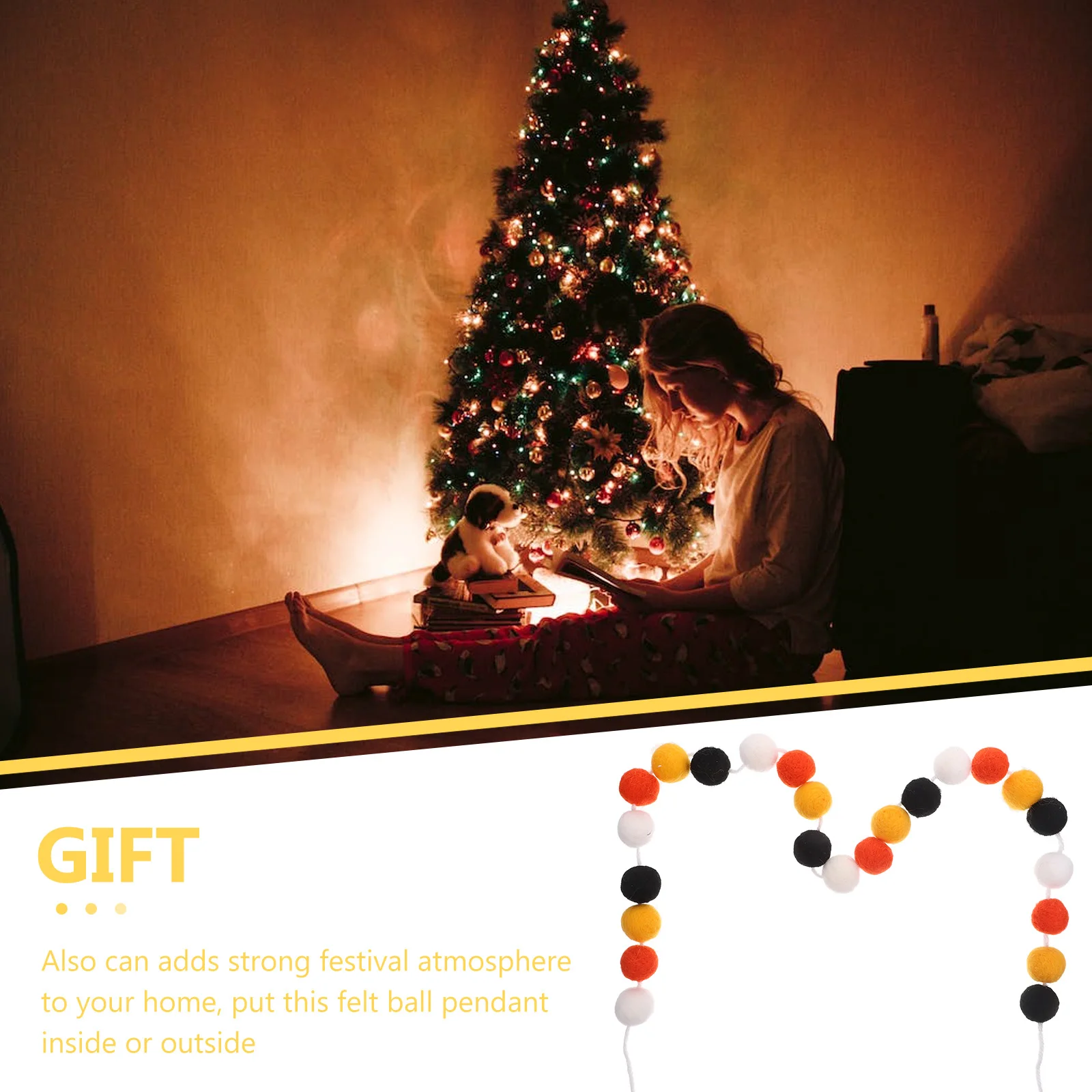 

Felt Ball Ornament Pendant Household Pompom Garland Balls Props Festive Decoration Festival Hanging