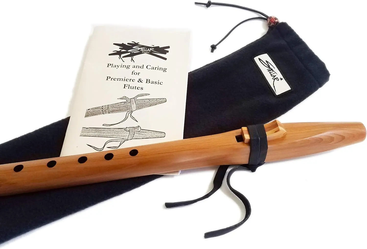 American Style G Flute | Cedar Flute Package with Book and Flute Bag | Made by Stellar Flutes | Stellar Basic G Flute Package