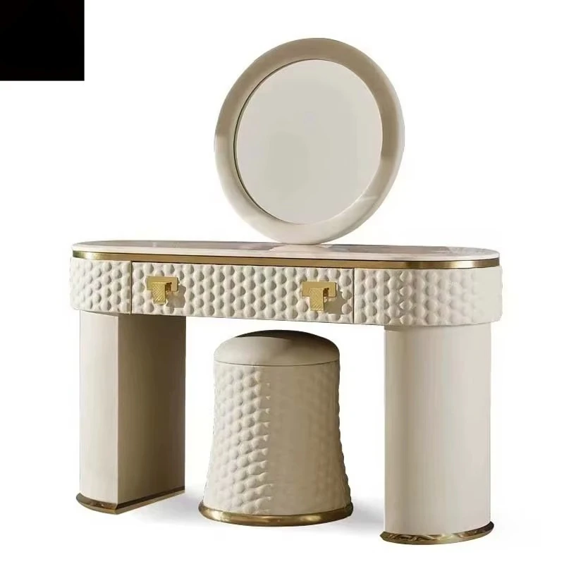 High quality luxury modern dresser bedroom furniture plywood dresser with lamp and mirror custom