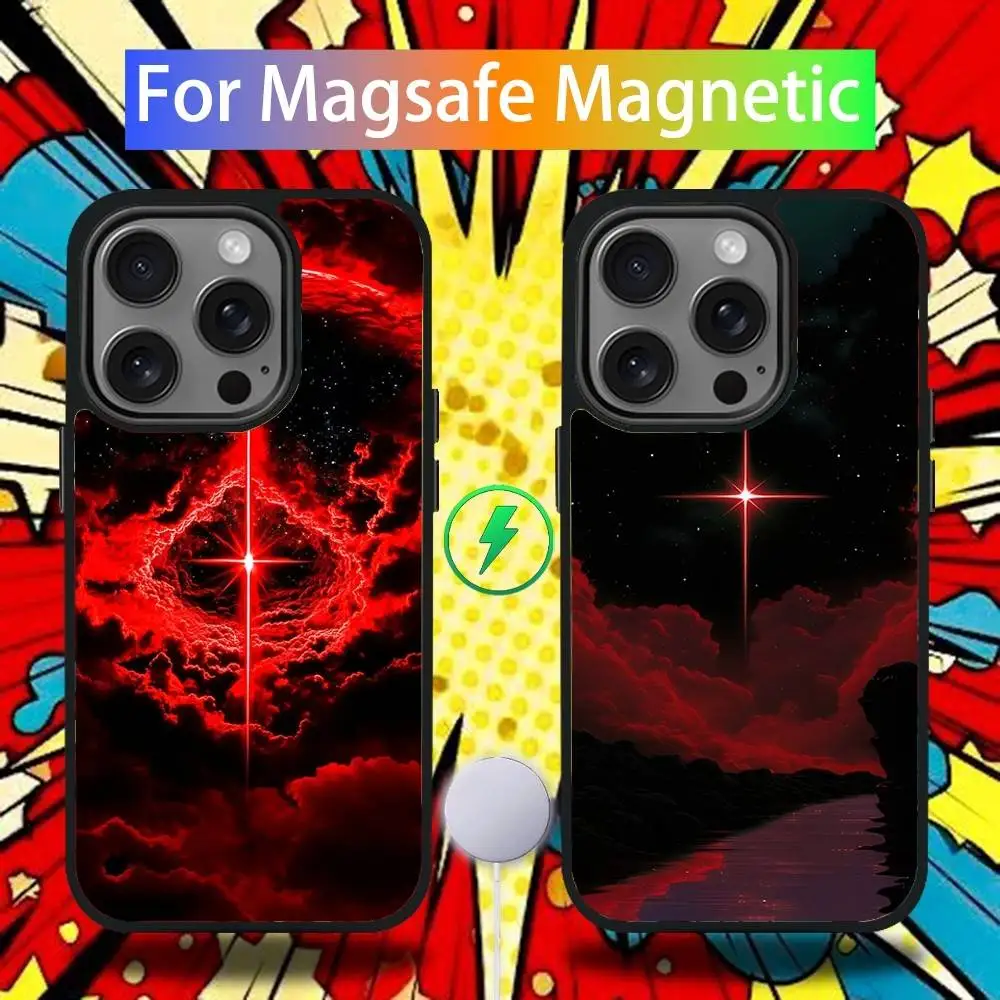 

Red Nebula Universe Phone Case For iPhone 17,16,15,14,13,12,11,Pro,Max,Plus,Mini,SE4,E Magnetic Magsafe Wireless Charging