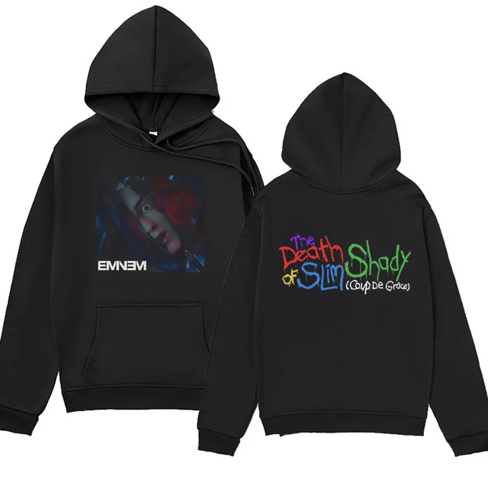 

Rapper Eminem The Death of Slim Shady Album Print Hoodie Oversized Streetwear Sweatshirts Men Women Hip Hop Fashion Pullover