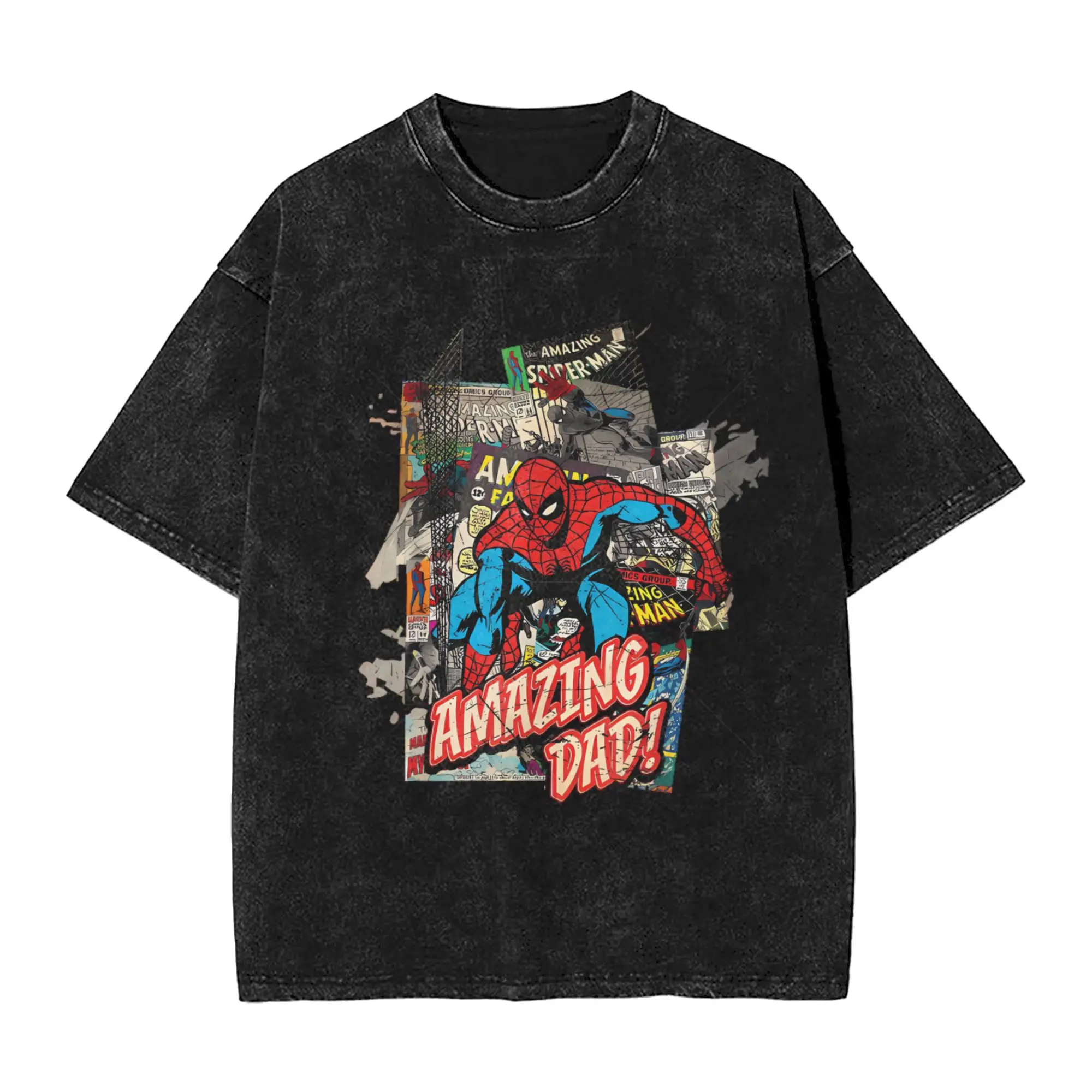 

Spider Man Amazing Dad T-Shirt Summer Streetwear T Shirts Cotton Leisure Tee Shirt For Male Short Sleeve Loose Tees