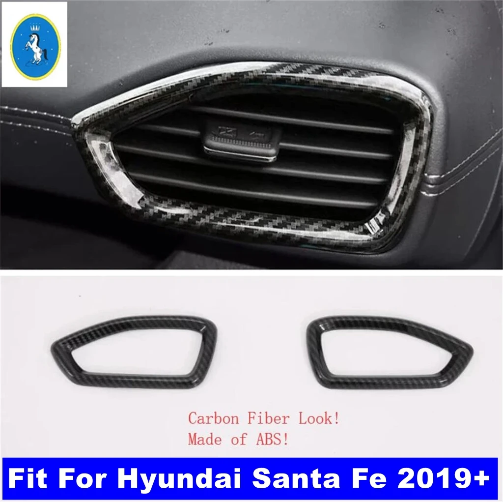 

Fit For Hyundai Santa Fe 2019 - 2023 Auto Interior Dashboard Air Conditioning AC Outlet Vent Frame Cover Trim ABS Accessories