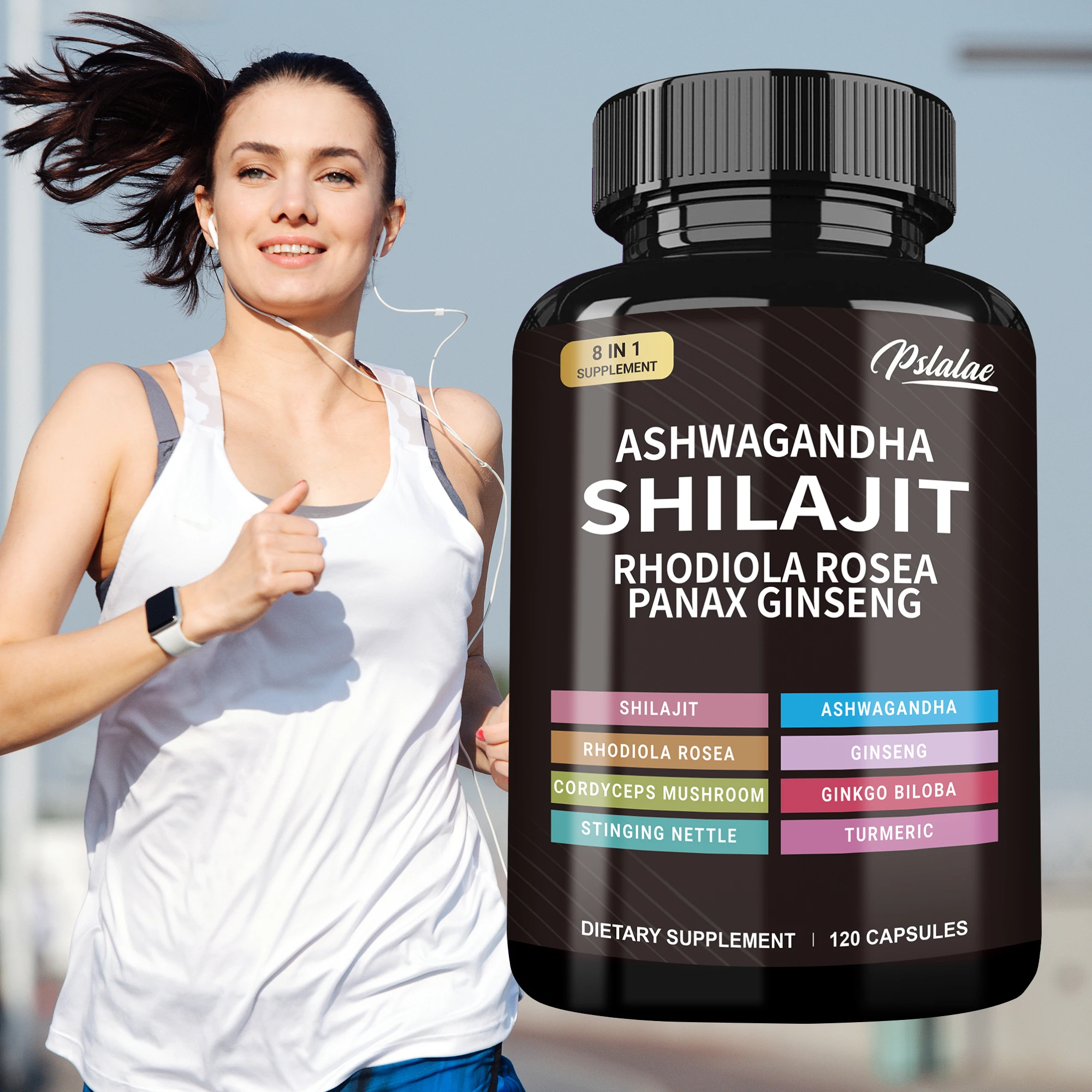 

Shilajit, Ashwagandha, Rhodiola Rosea, Panax Ginseng - Supports The Immune System, Relieves Stress, Improve Sleep - 120 Capsules