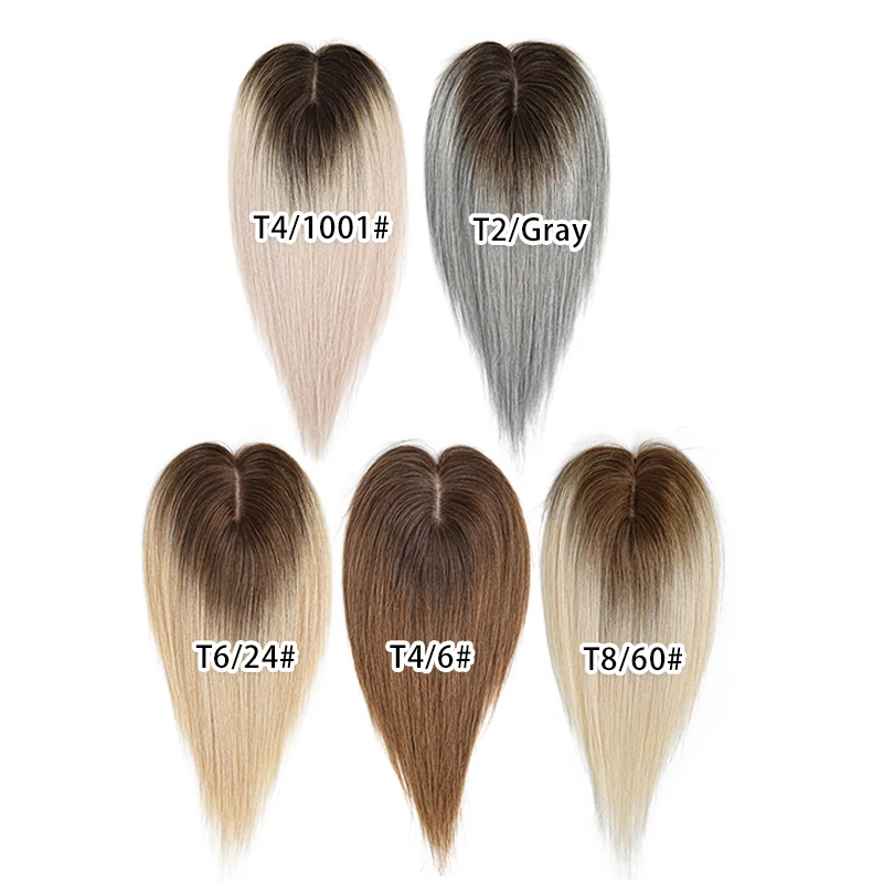 100% 人毛 8-14 インチ 7X11cm シミュレーションヘアネット前髪トッパークリップヘアピース女性のための薄毛アクセサリー