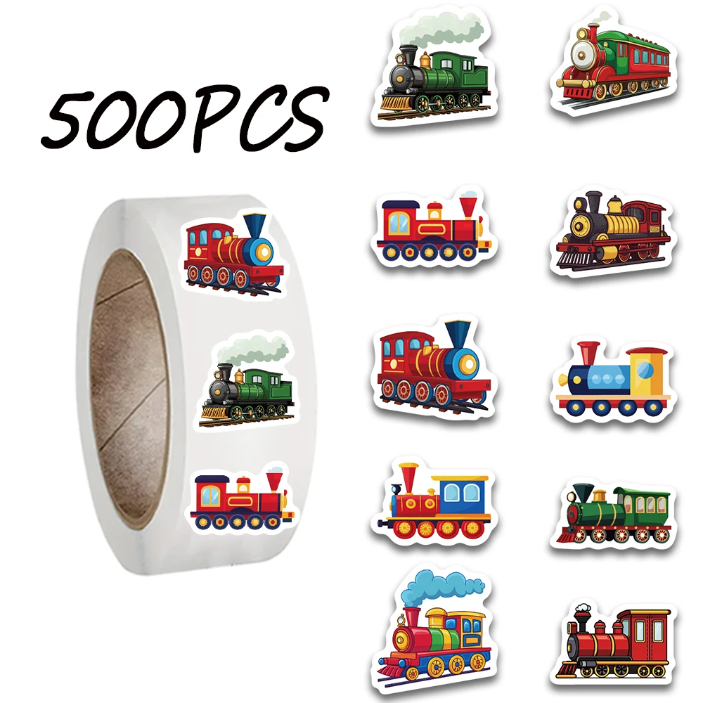 500PCS train series roll up stickers, suitable for decorating phone cases, suitcases, helmets, waterproof stickers