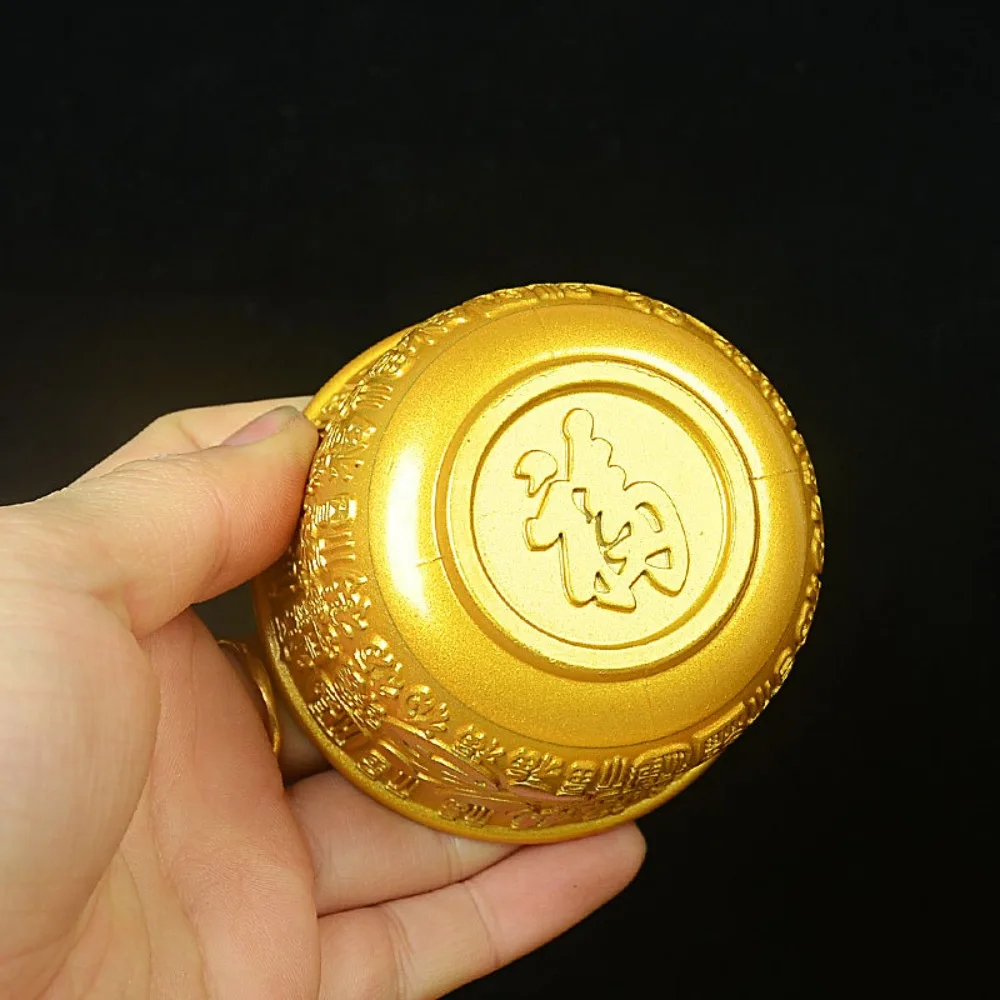 

6pcs Versatile Alloy Tea Cup Auspicious Fu Embossed Mini Wine Cup Gold/Silver Offering Water Bowl Living Room