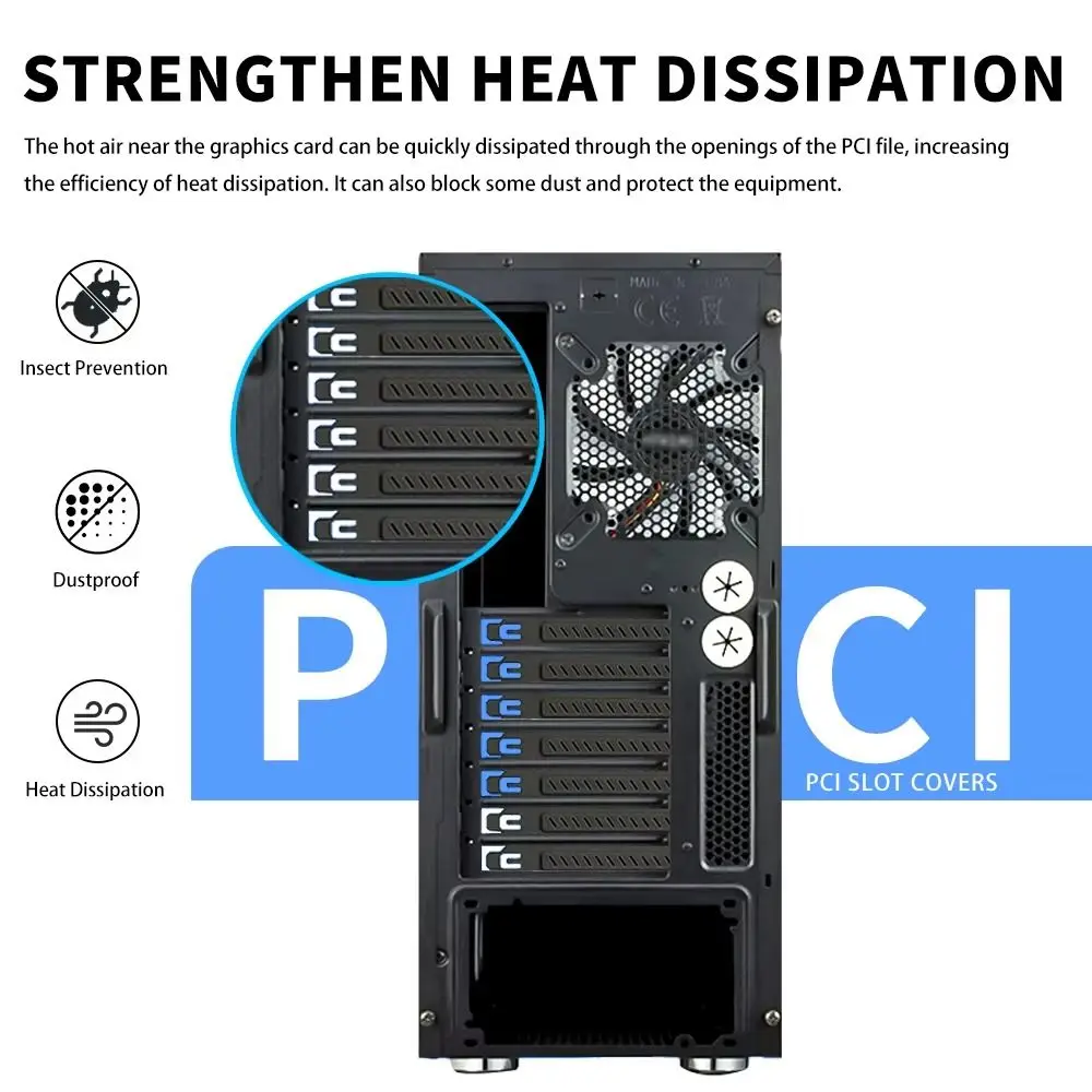 New Hard Steel PCI Slot Cover With Screws Plug-In Case Blanking Plate PCI Bracket