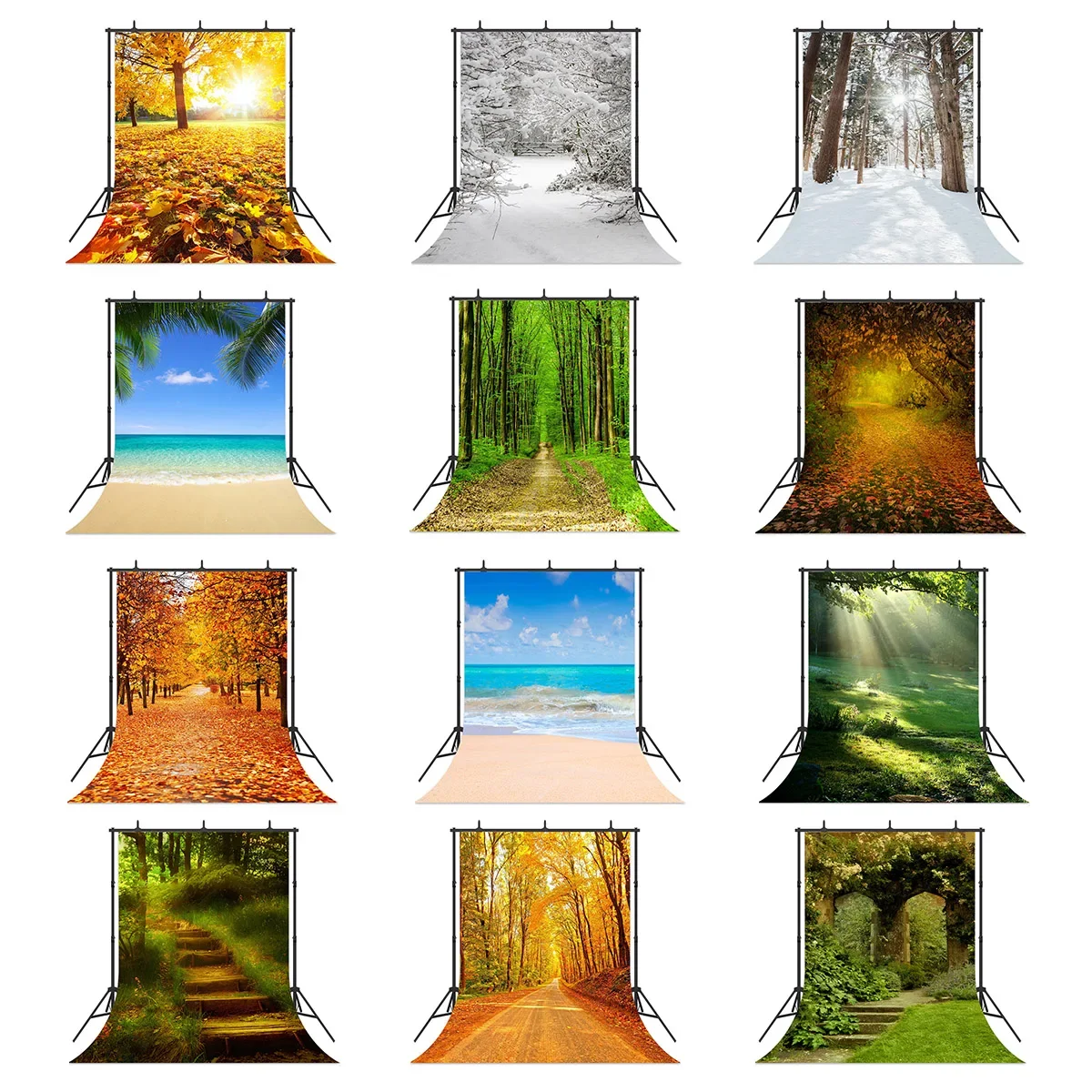 Seasons Scenery Photography Backdrops Spring Forest Summer Photo Backgrounds Photophone Baby Children Shooting Photo Booth Props