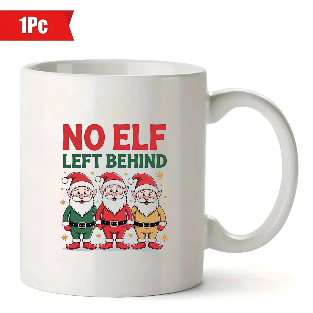 Taza de elfo de Navidad de dibujos animados de 11oz, taza de bebida caliente para niños, regalo de Navidad, taza de oficina familiar
