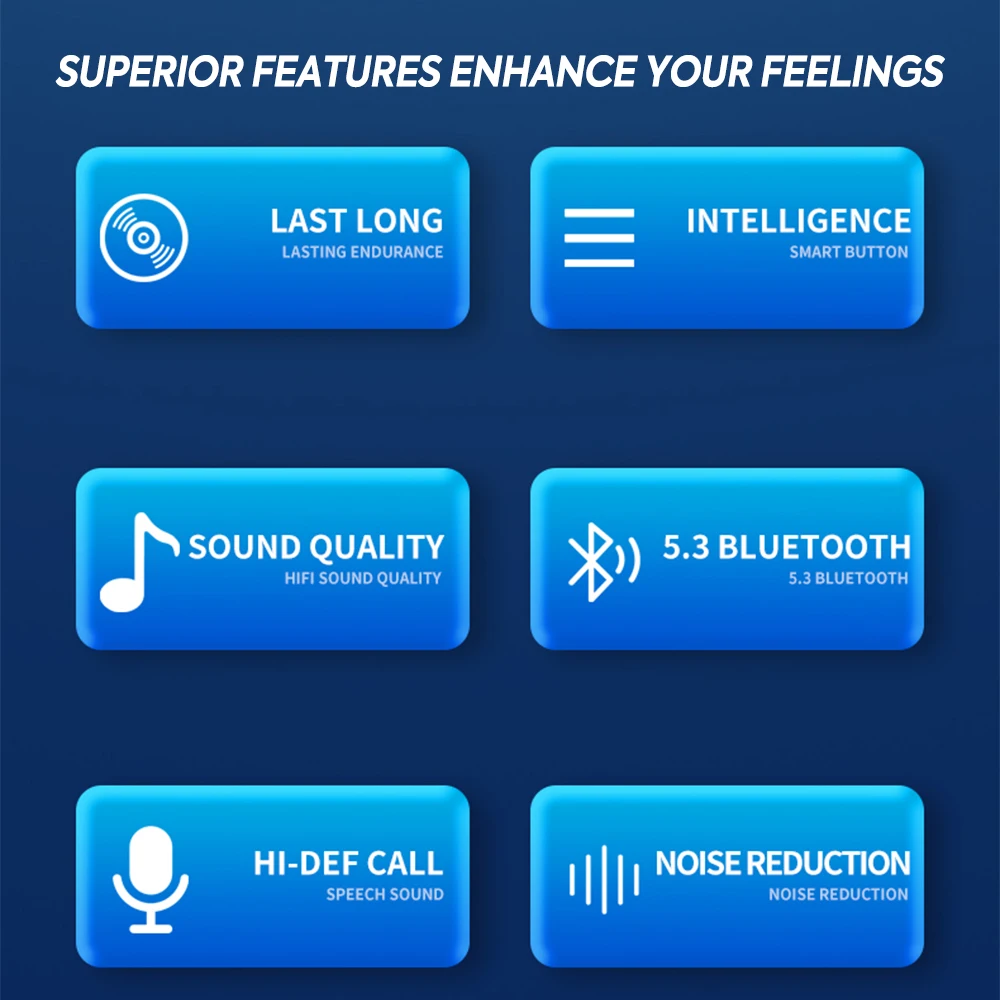 Mpow Q63 Bluetooth 5.3 Wireless Earbuds with Mic IPX7 Waterproof 200H Earphones with Hooks for Sports Running Workout Gym