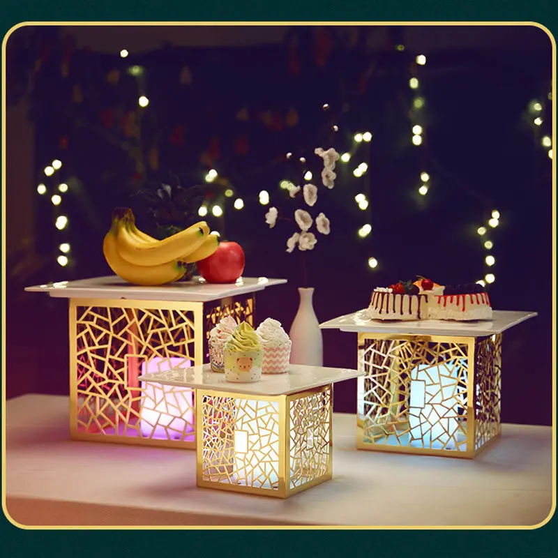 Dessert Table Ornament Display Rack Decorative Bar KTV High Value Birthday Wedding Dessert Table Cake Display Tray