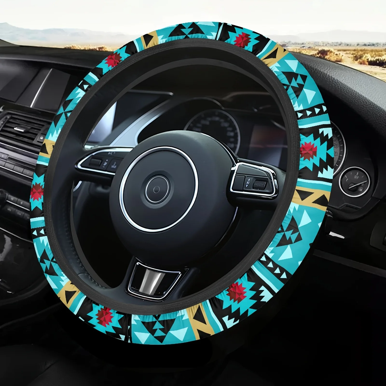 

Aztec Tribal Style Car Steering Wheels Cover Universal Type Environmental Friendly Comfortablenon-slip Steering Wheel Wrap