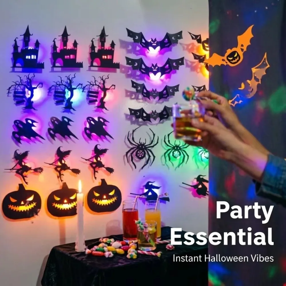 PVC Halloween-Wandaufkleber 3D-Effekt Hohlschnitt 3D-Wanddekorationen Halloween-Thema Festlicher Stil Dekorative Wandaufkleber – Detail 4