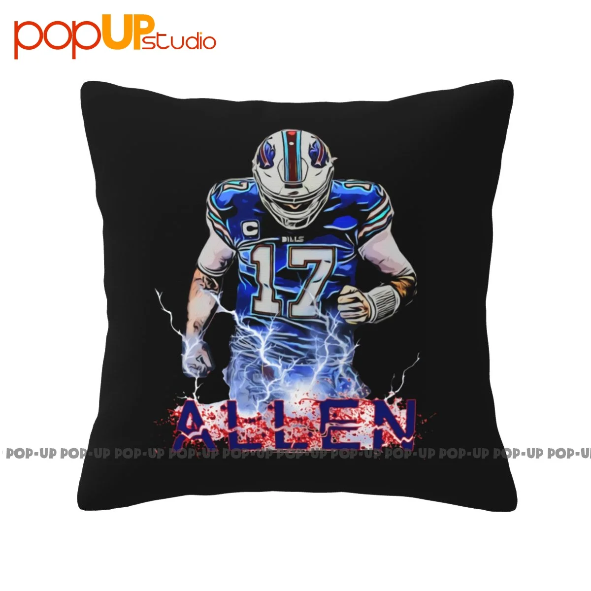 Square Buffalo 17 Josh Allen Bills 2021 Pillowcase Throw Pillow Cover Vintage Home Decor Brief Style