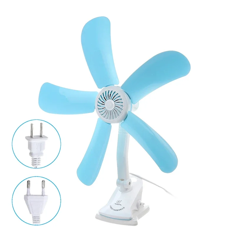 3-in-1  220V  Multifunction Electric Fan 8W 5 Leaves Mute Wall Hanging Clip Fans Foldable Holder Air Fan US/EU Plug