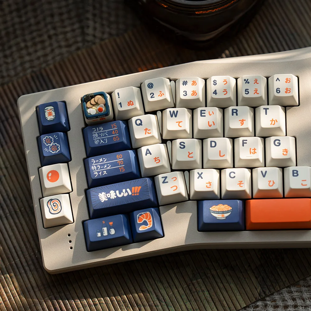 FBB Keycaps Ichiran Ramen R1 R2 Japanese AnimePBT Key Caps For Mechanical Keyboard Cherry Profile DIY Kit 1.7mm Thick 145 Keys