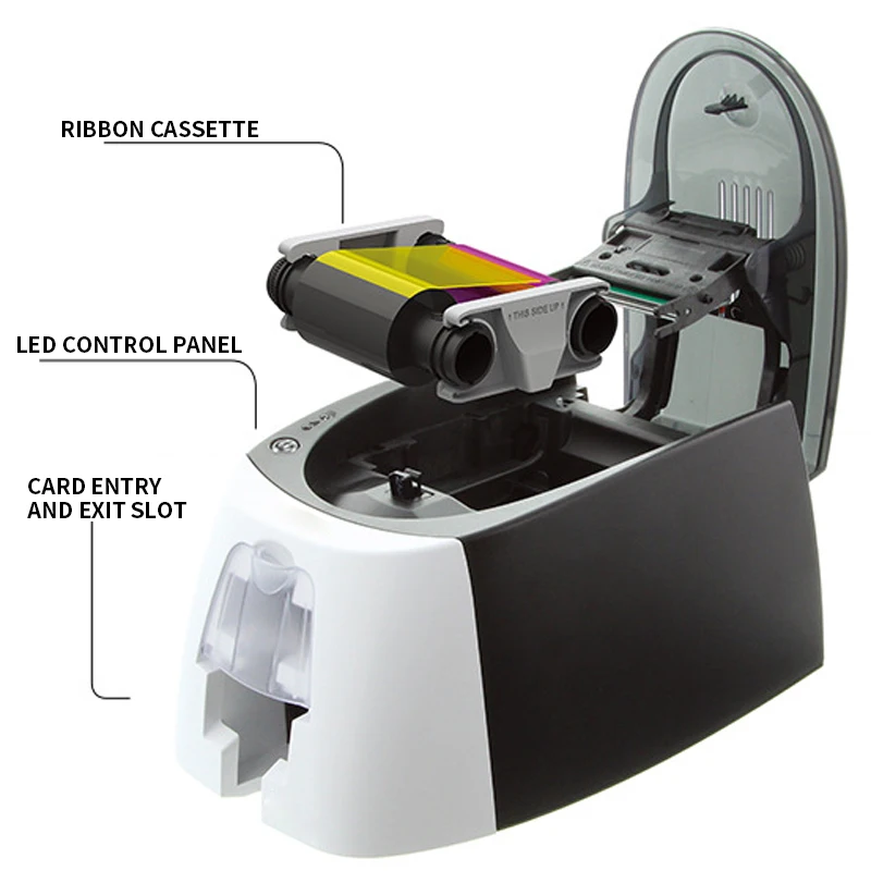 Color card printer E-Apteo Small and Cheap Desktop Plastic PVC ID Card Printers PVC/CR80
