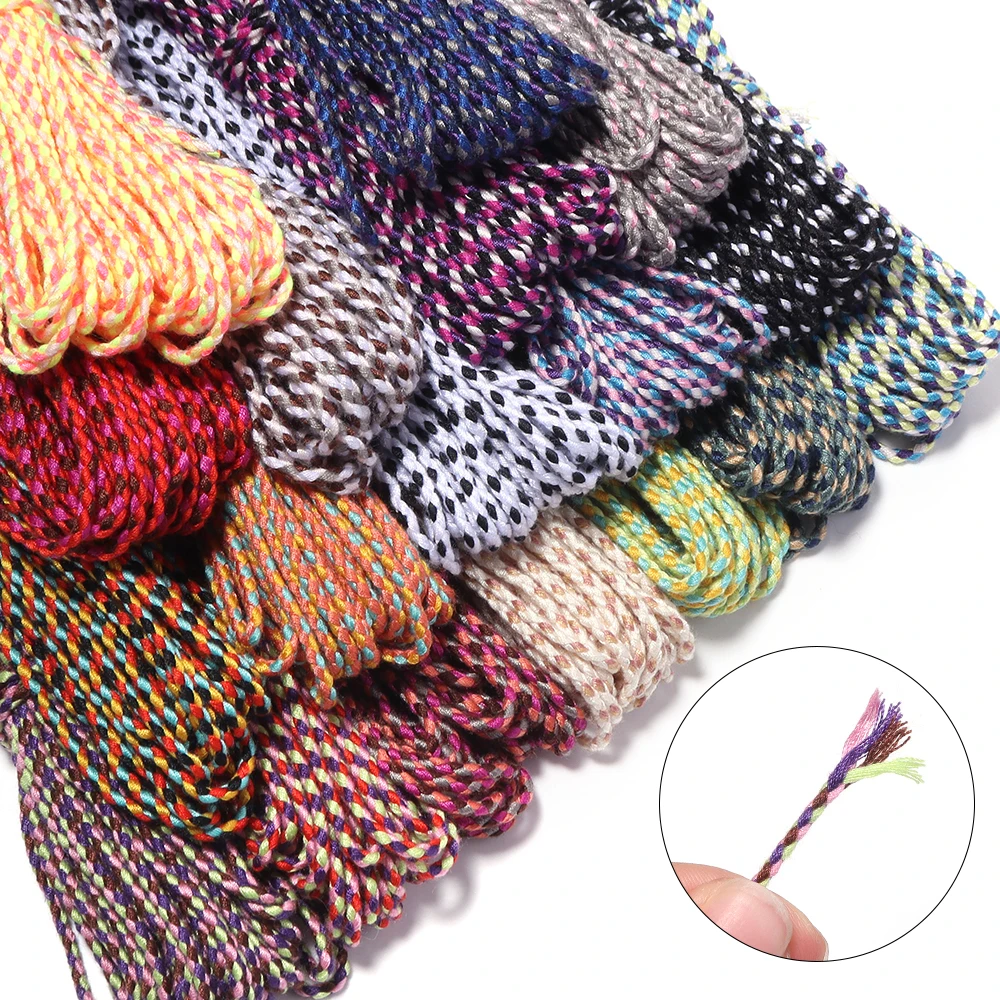 10 Yards/Lot 2mm Bunte Baumwollschnur Handgefertigtes Seil Faden für Bastelarbeiten DIY Halskette Armband Schmuckherstellung Zubehör