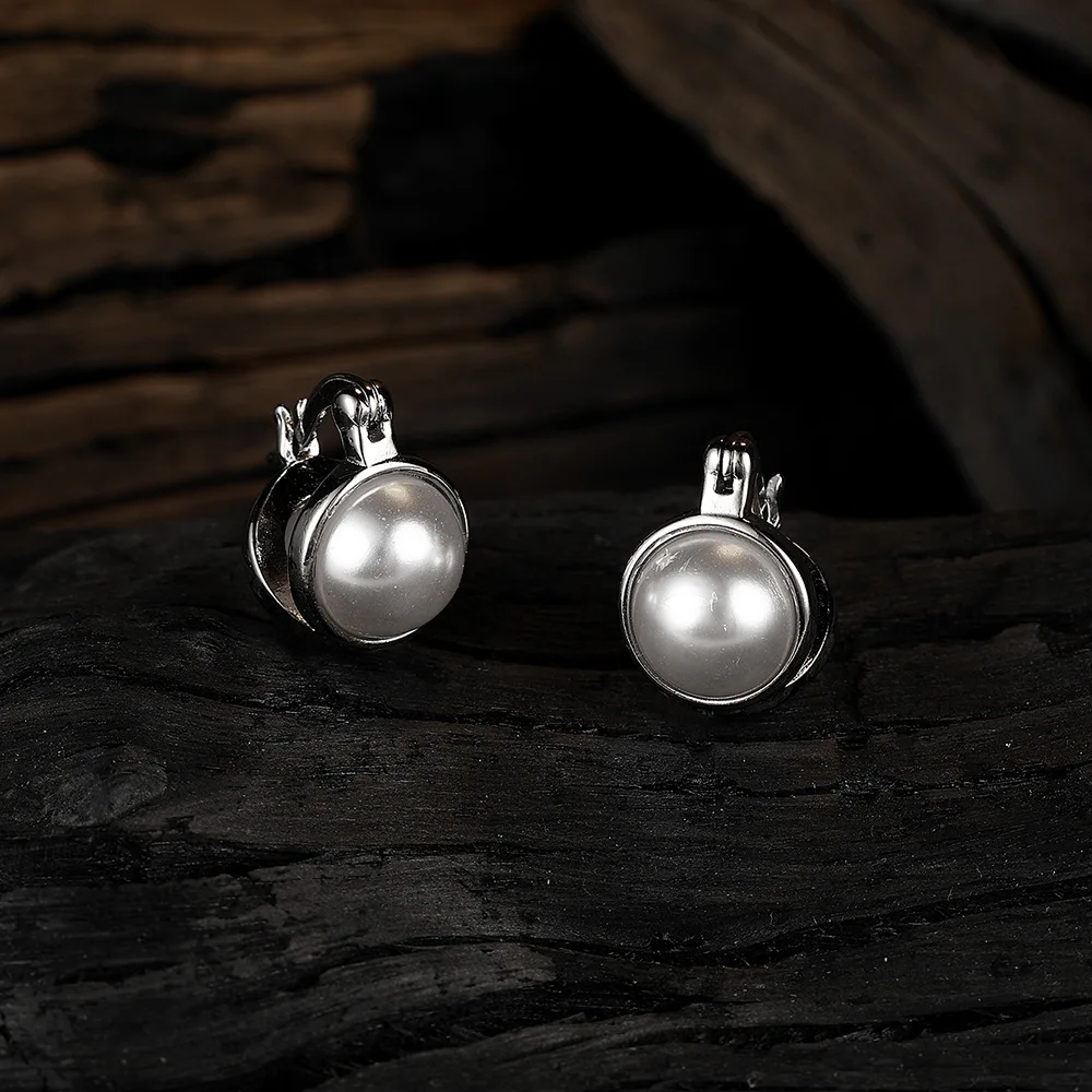 925 Sterling Silver Pearl Stud Brincos para Mulheres, Jóias de Orelha, Selo, Acessórios de Festa de Aniversário, Meninas, Pingentes Finos