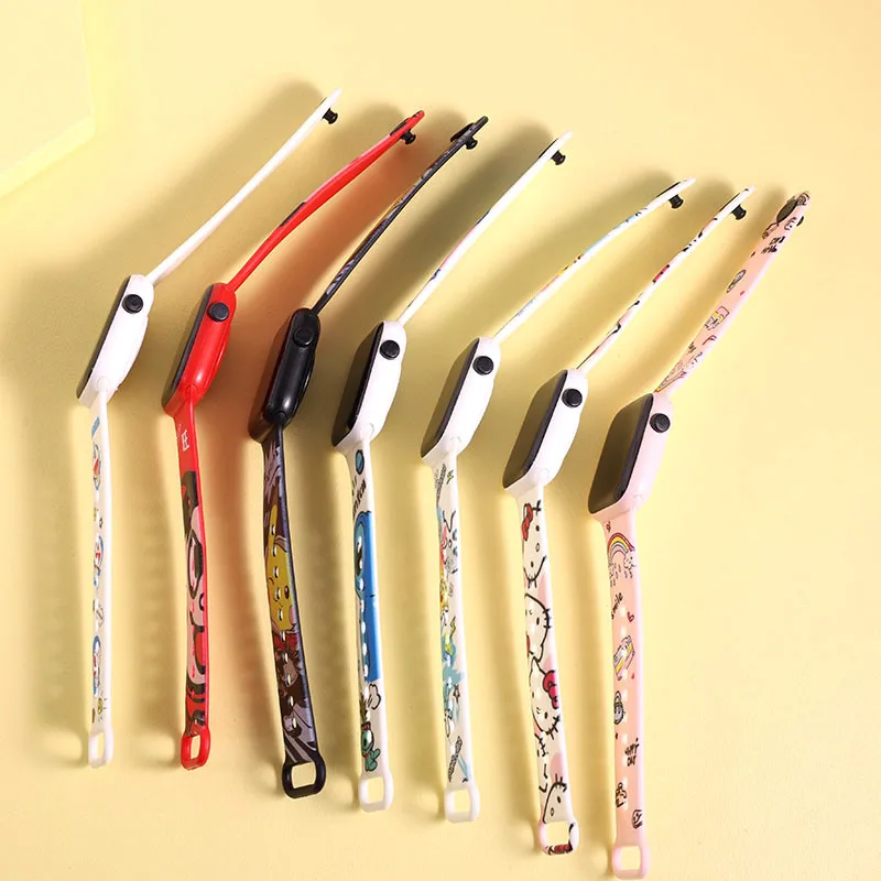 10pcs/lot Square Children Electronic Watch Boys Girls Cartoon Digital Watches Portability LED Clock Kids Birthday Gifts