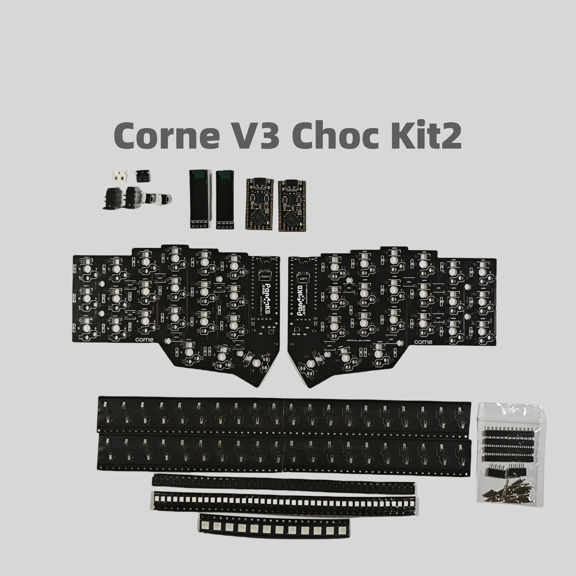 Low profile Kailh Choc switch pcb Corne V3 PCB kit hotswap RGB for ergo split keyboard gaming design