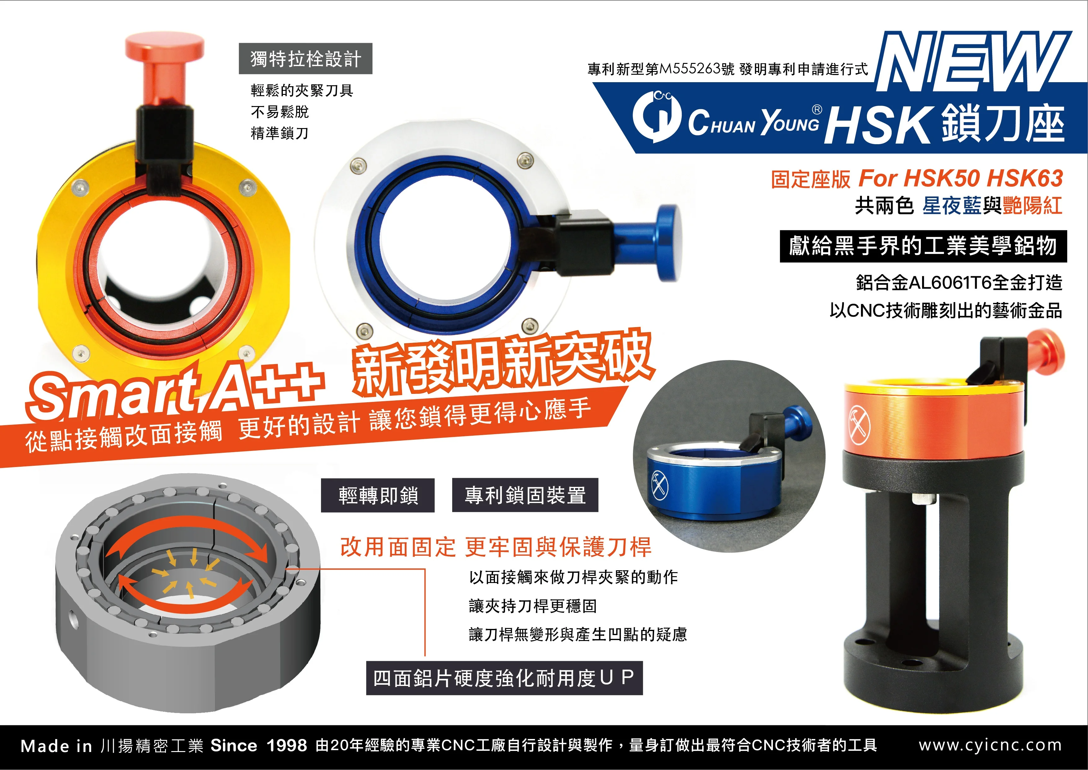 Great Quality Easy to Use Efficient HSK63-F CNC Tool Holder for Manufacturing Plant