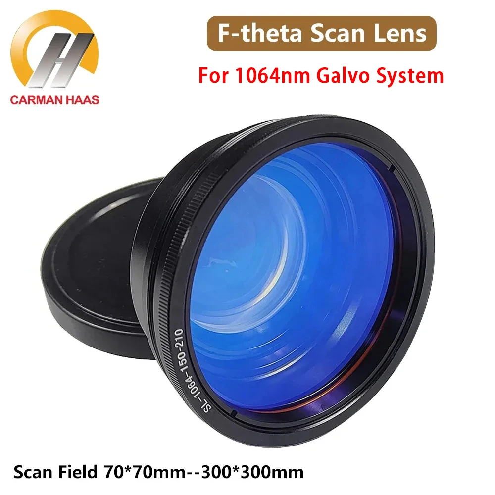 CARMANHAAS 1064nm F-theta Scan Lens Fiber Laser Scanner Lens 110*110mm 150*150mm 200*200mm 300*300mm For Laser Marking Machine