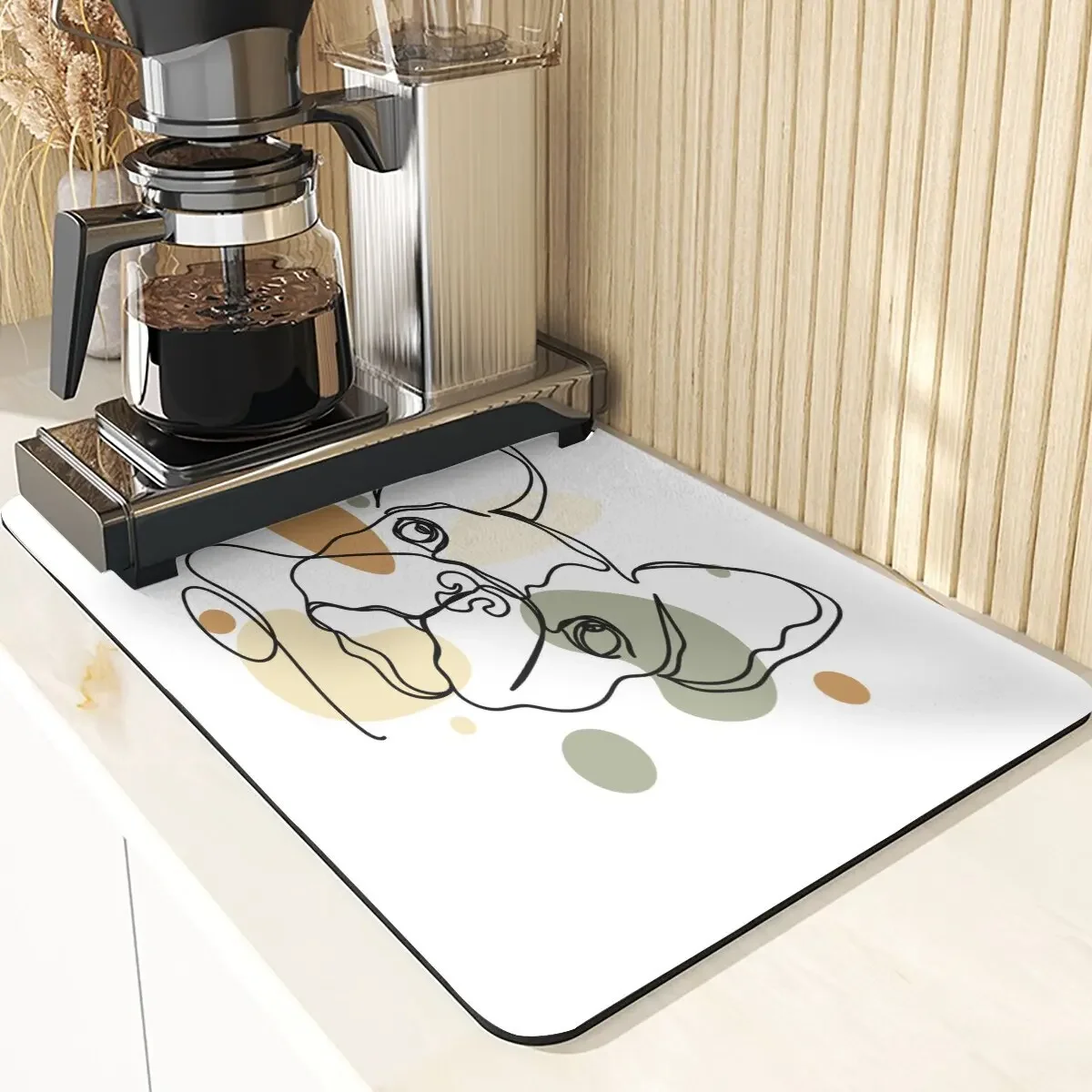 Cartoon Animal Style Table Mat Silicone Dog Pattern Padding Place Mats Coasters For Coffee Cups Absorbent Drying Mat For Kitchen