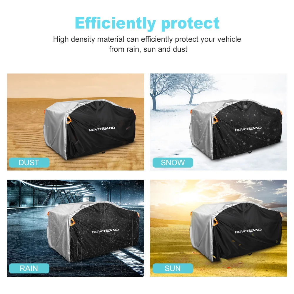 190T Zwart Zilver Ontwerp Quad ATV Motor Scooter Motorhoezen Waterdicht Regenbestendig Stof UV Zonbeschermer XXXL XXL XL L M D20