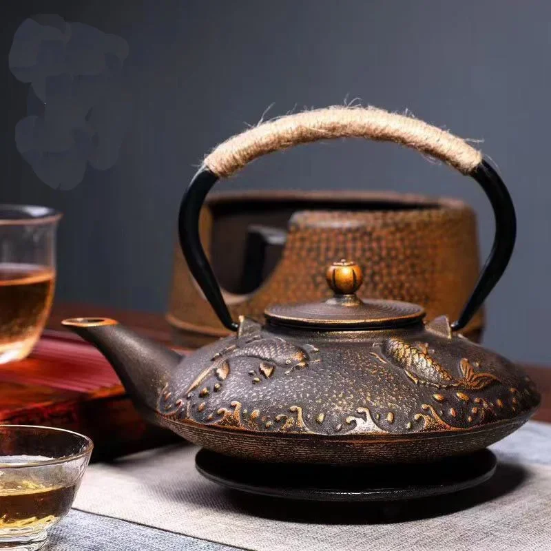 700ml Handmade Iron Pot, Classical Cast Iron Home Water Pot, Health Preservation Home Tea Pot