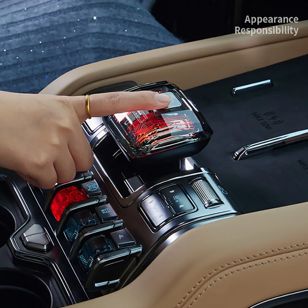 سيارة كريستال والعتاد التحول الخيال العلمي مضيئة والعتاد التحول وحدة التحكم المركزية تعديل الملحقات ل BYD المعادلة ليوبارد 5 2023-2025