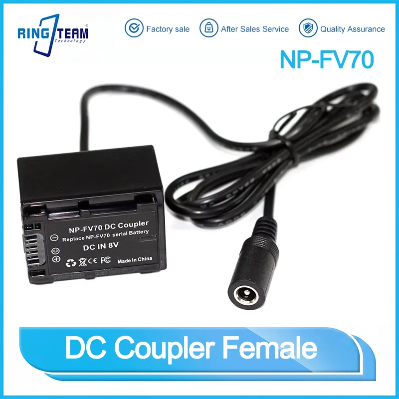 

NP-FV70 Dummy Battery DC5.5 Female Head For Sony PXW-X70 HXR-NX30C HXR-NX70C