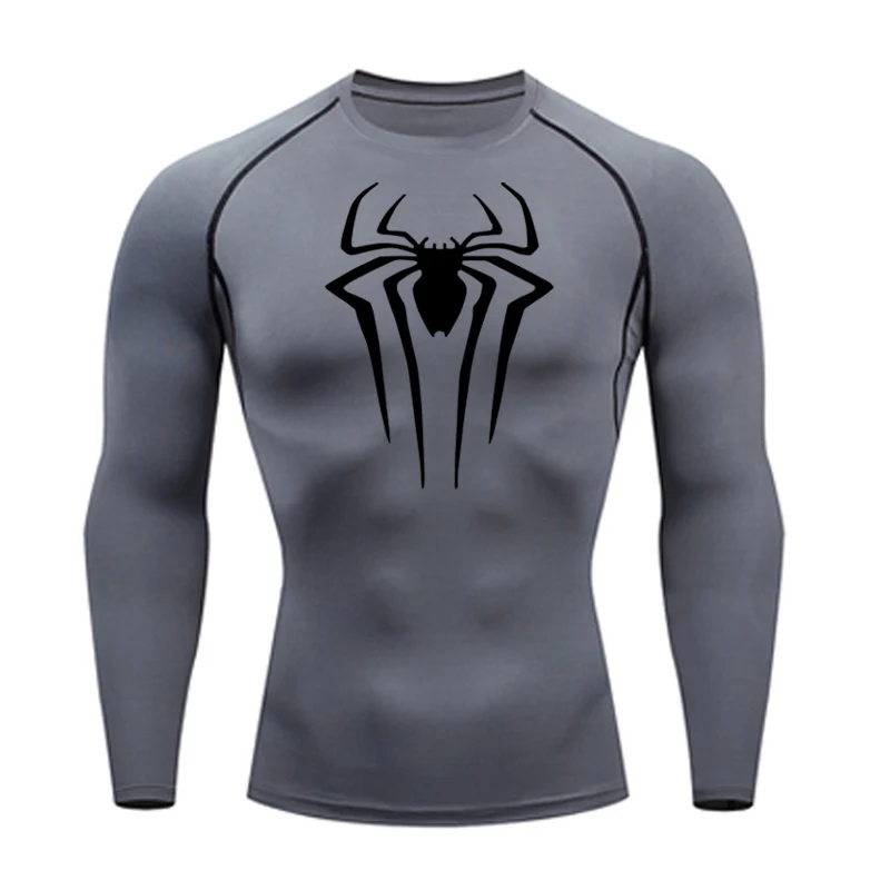 Compression Men Long Sleeve Shirt T-Shirt Black Top Fitness Sunscreen Second Skin Quick Dry Breathable Casual long T-Shirt