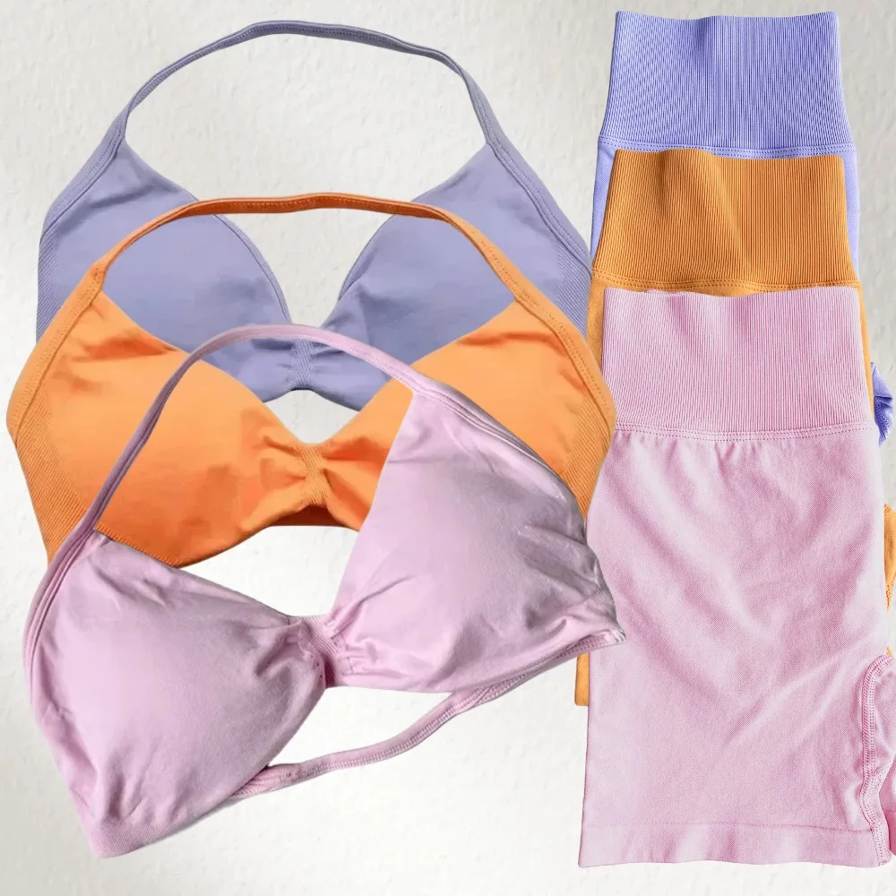 

Женский жилет из 2 предметов с тонким вырезом, комплект для спортзала 2025 года, бесшовные шорты с высокой талией, эластичная эластичная летняя спортивная одежда, комплект для фитнеса