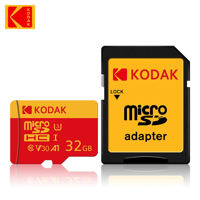 KODAK 마이크로 SD 카드 Class10 U3 메모리 카드 MicroSD 64GB 128GB 256GB SD/TF 플래시 카드(스마트폰 태블릿 카메라용)
