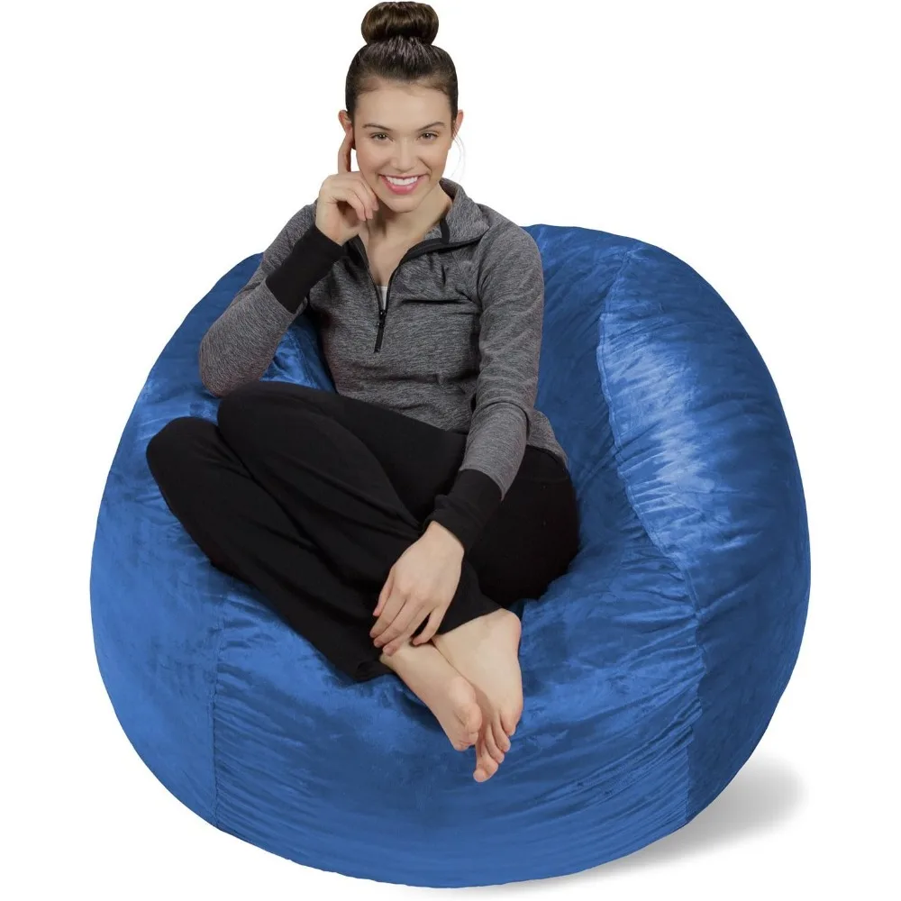 

Plush, Ultra Soft Bean Bag Chair - Memory Foam Bean Bag Chair with Microsuede Cover - Stuffed Foam Filled Furniture