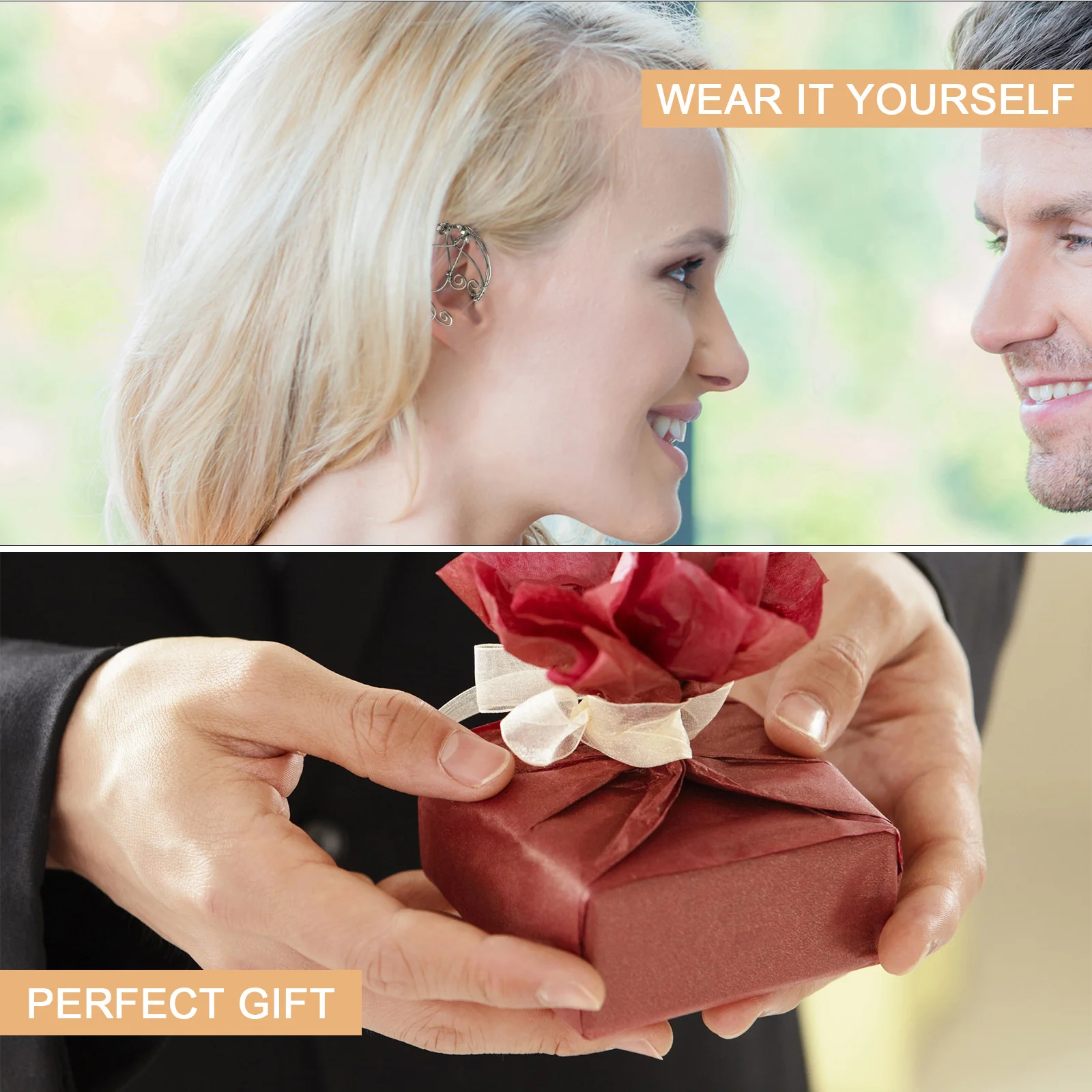 

Exquisite Copper Ear Clip Random Color Fashionable Fairy Style Ear Accessory for Woman Girl Work Shopping Party Elegant Earrings