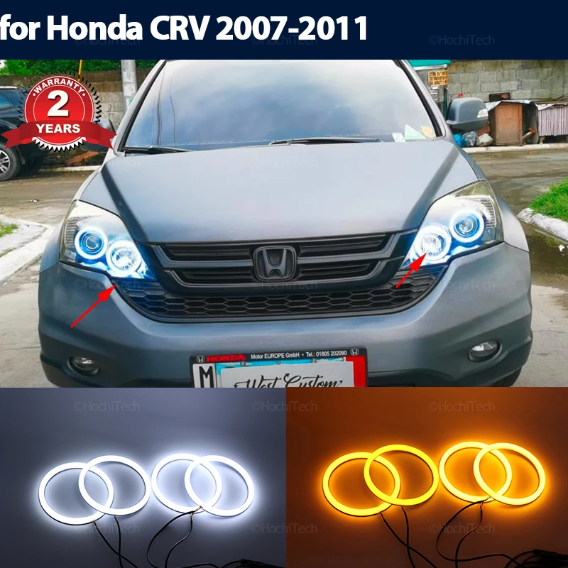 화이트 옐로우 코튼 Smd LED 엔젤 아이즈 링 램프, 방향 지시등, 자동차 주행등 DRL, 혼다 CR-V CRV 2007-2011, 자동차 스타일링