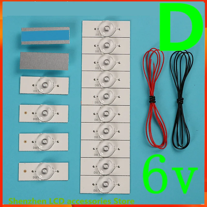 100% جديد جودة عالية 6 فولت مصلحة الارصاد الجوية حبيبات مصباح مستديرة متفاوتة الأحجام مع عدسة بصرية فليتر ل Konka32-65 بوصة LED إصلاح التلفزيون KDL39SS662U 35018339