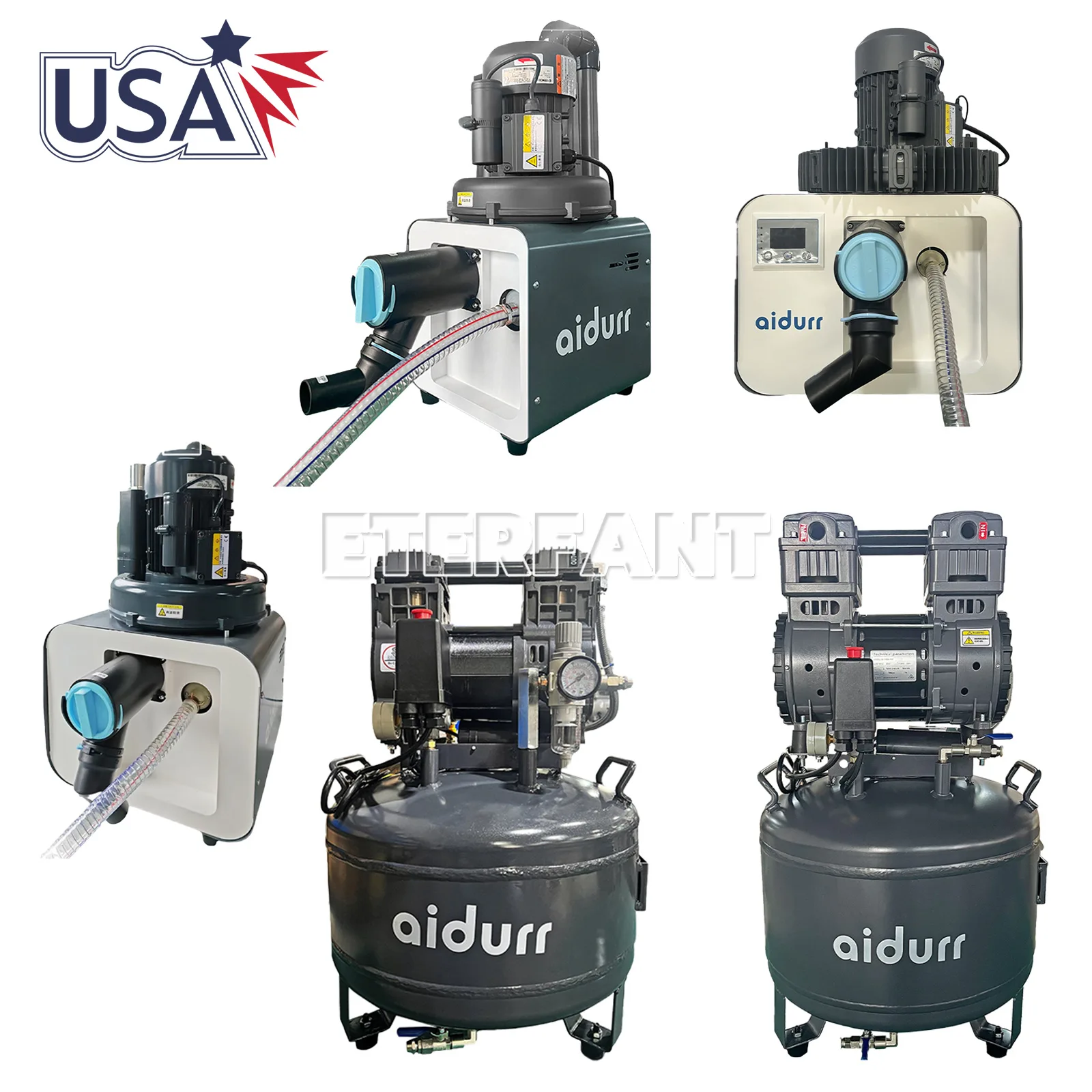 

Dental Electric Suction Machine Vacuum System DE101/DE103/DE106/Silent Oil-Free Air Compressor Portable Medical Pump 30/50L