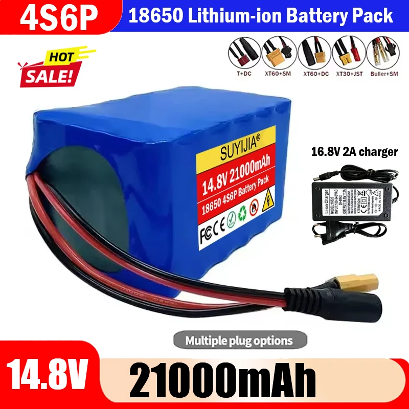 

Новая литий-ионная аккумуляторная батарея 14,8 В 21000 мАч 4S6P 18650 со встроенным BMS для ночной рыбалки, световой обогреватель, резервные батареи